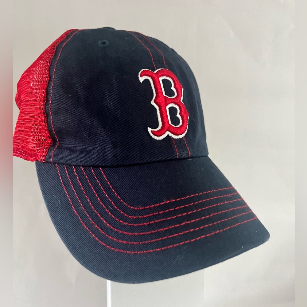 Boston Red Sox Ball Cap Hat 47 Brand OSFA Navy blue Red Mesh SnapBack
